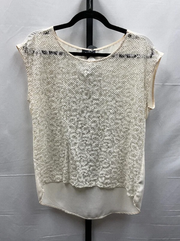 women's T-shirts with petite sizingBlack & Cream Top Short Sleeve Limited, Size M