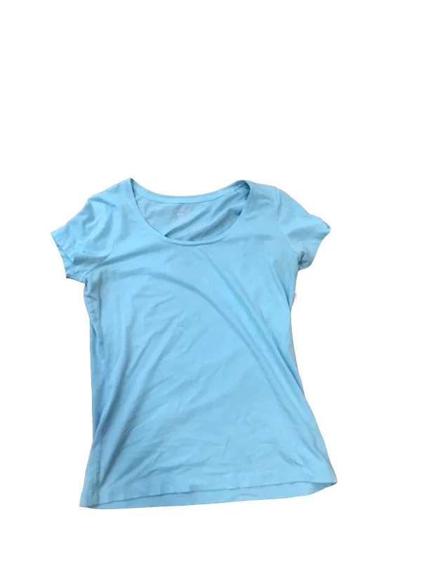 women's T-shirts with neon colorsBlue Top Short Sleeve Lands End, Size S