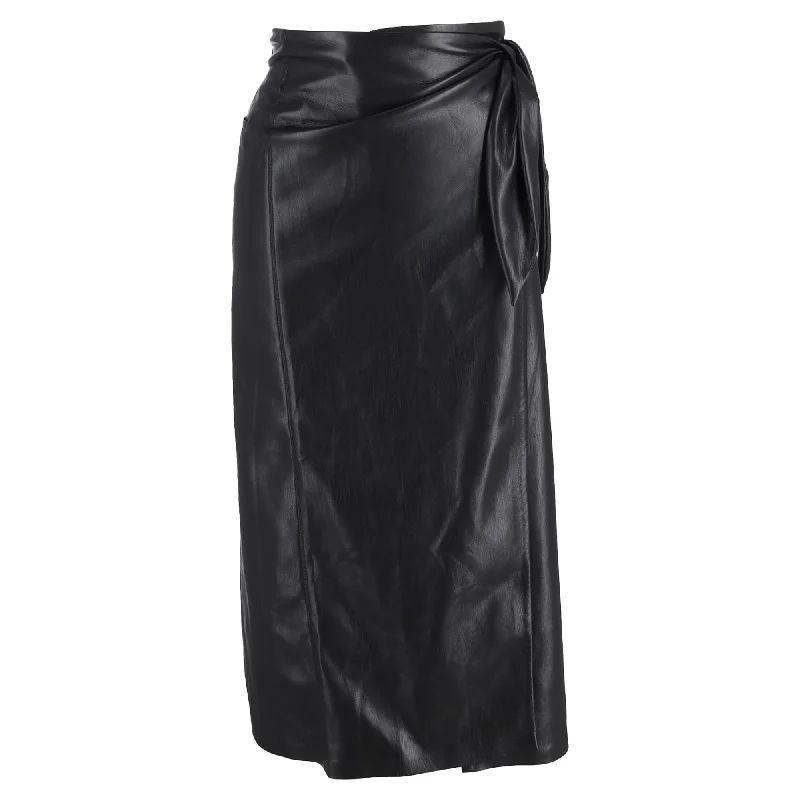 women's lightweight evening skirtsNanushka Amas Wrap Skirt in Black Vegan Leather