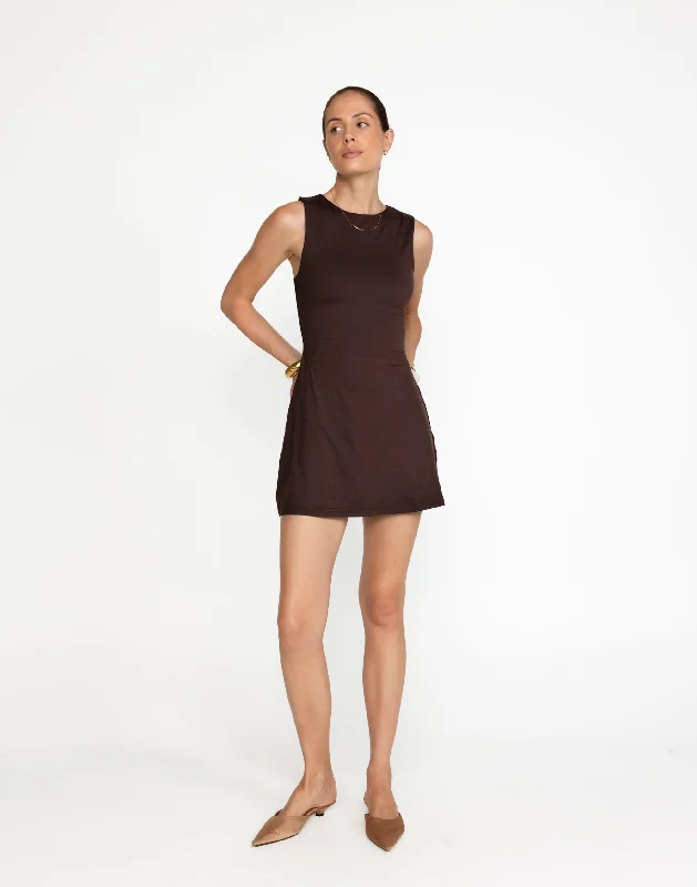 women's custom dressesEdwards Mini Dress (Chocolate)