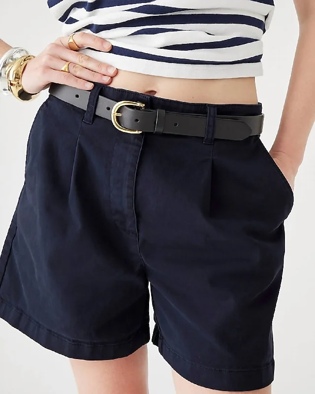 women's spandex shortsPleated Capeside Chino Short In Navy