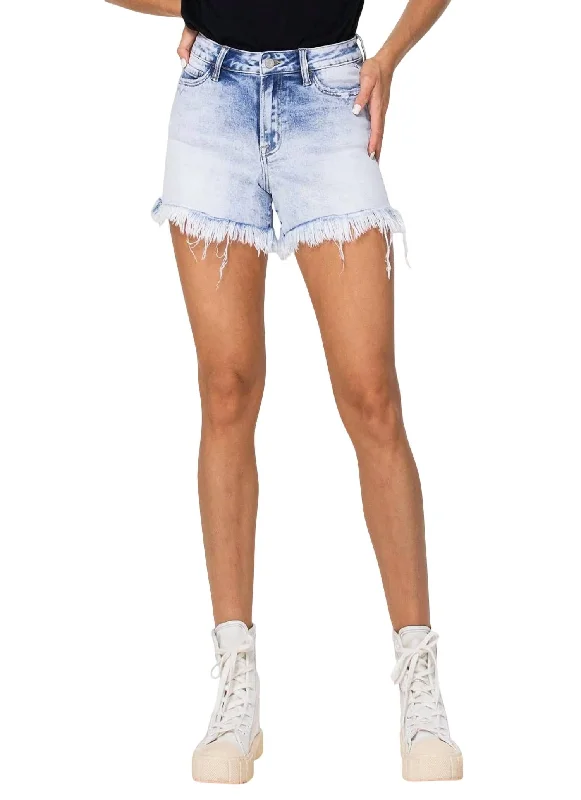 women's below-the-knee shortsAcid Wash High Rise Short In Wolferstorn