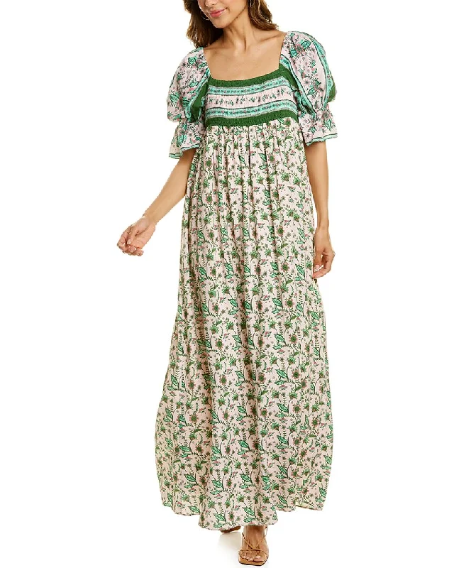 women's fashionable dressesCelina Moon Smocked Maxi Dress