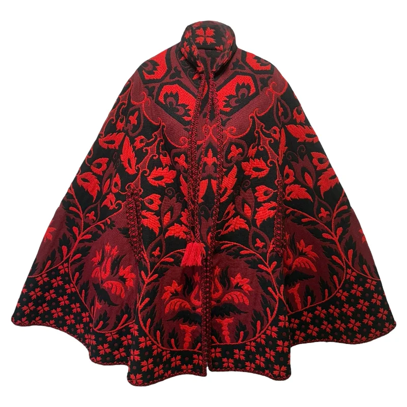 parkas for womenVintage Tapestry Cape By Unbranded In Black & Red, Size: Osfm