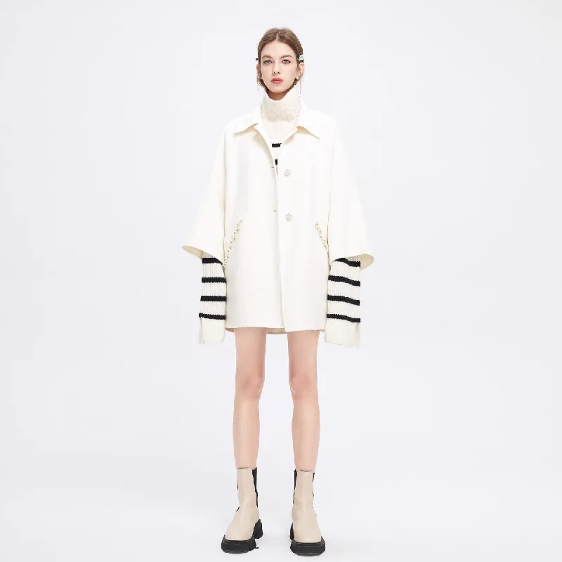 women's coats with asymmetrical hemsEmbellished Cashmere Coat