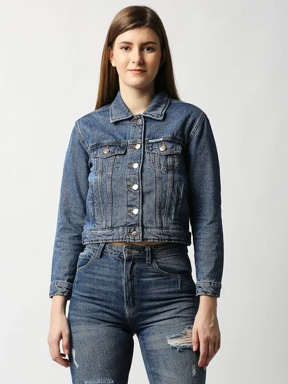 women's coats for petite womenWomen's Essential Blue Denim Jacket