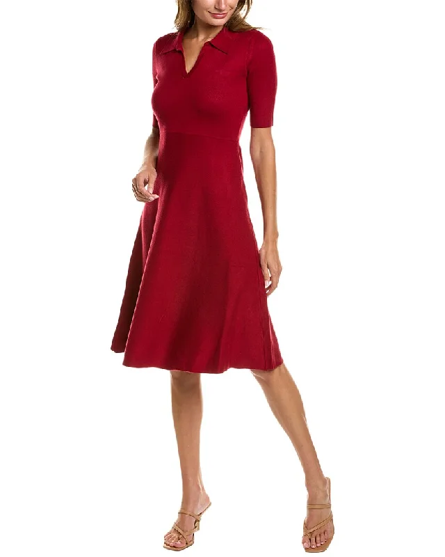 women's long-sleeved dressesElie Tahari Polo Midi Dress