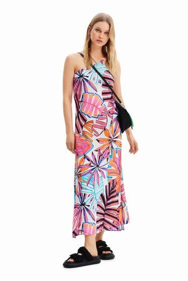 women's petite dressesDesigual Women's Dresses Vestido Midi Asimétrico Tropic