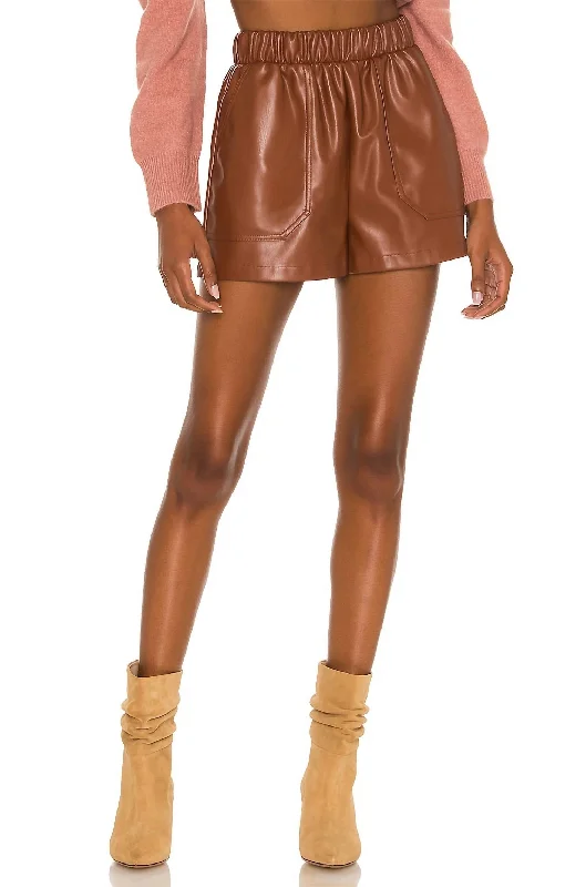 women's tall shortsFaux The Record Short In Cognac