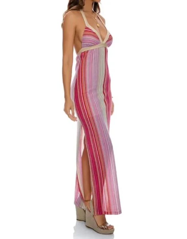 women's bodycon dressesReady To Wear Maxi Dress In Multi Pink