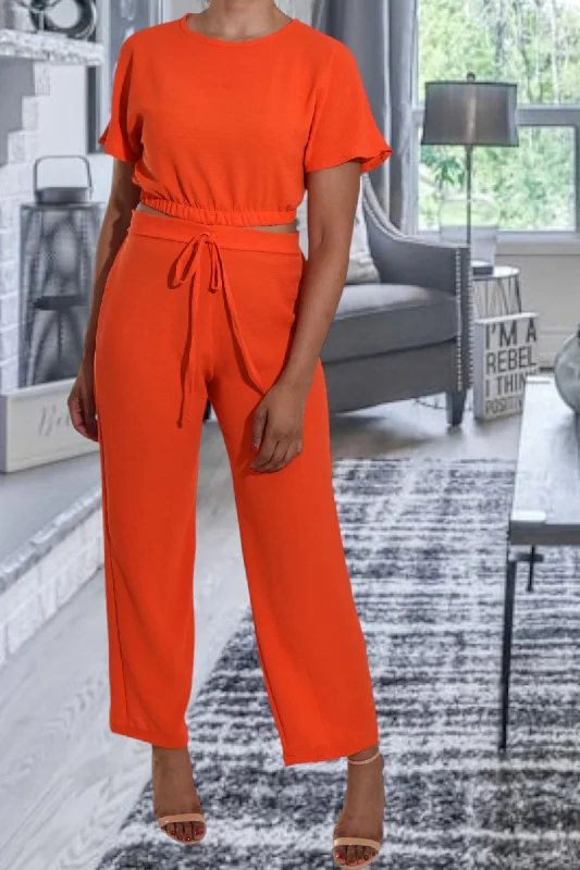 Ladies Orange Crop Set