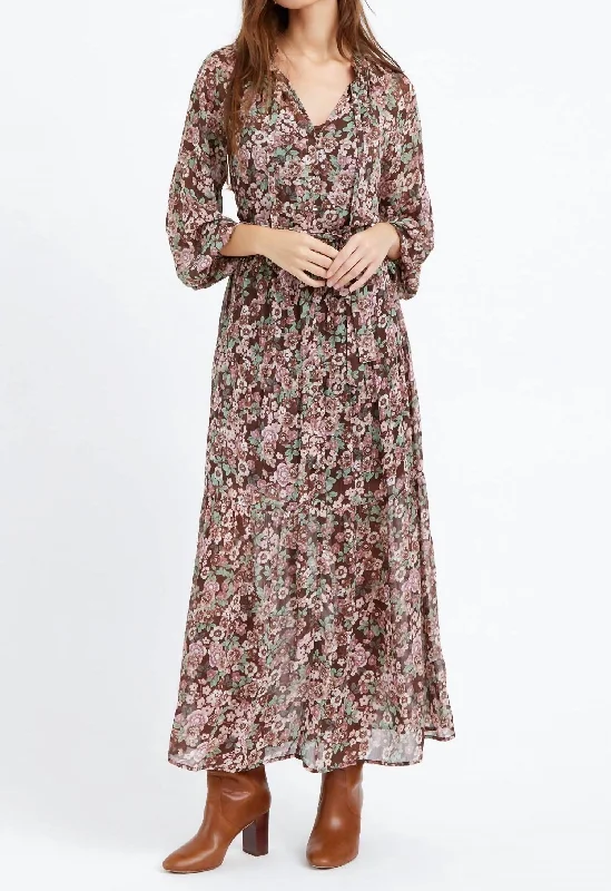 women's pastel dressesZoa Chiffon Maxi Dress With Slip In Mauve