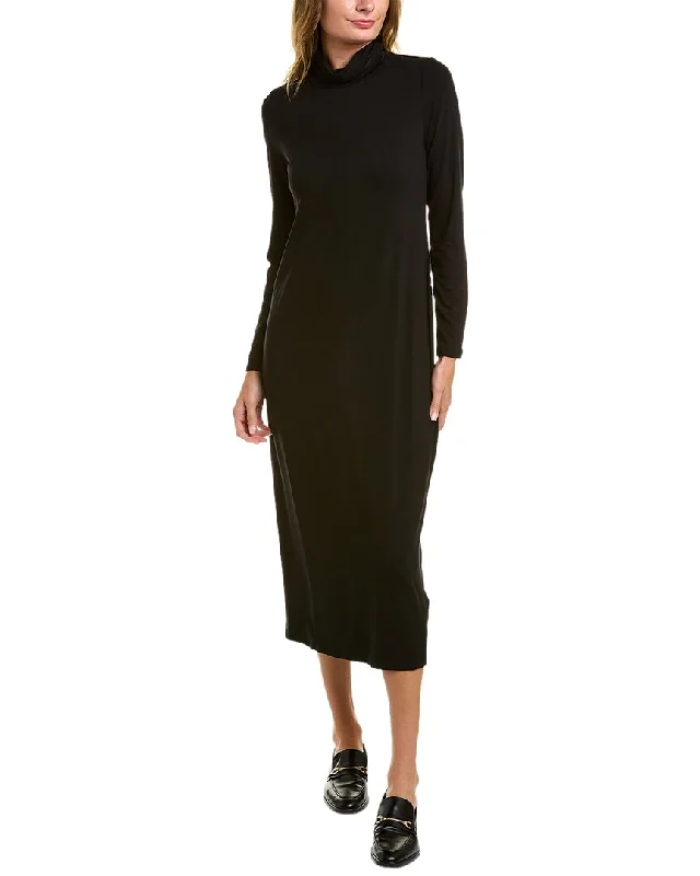 women's ruffle dressesEILEEN FISHER Scrunched Turtleneck Midi Dress