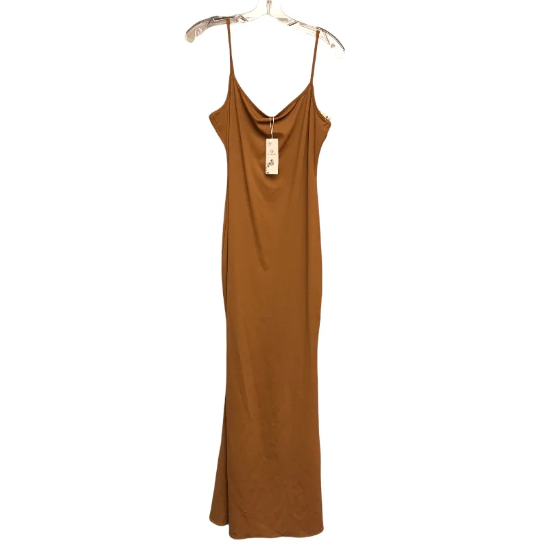 women's breathable dressesDress Casual Maxi By Lillusory In Brown, Size:L