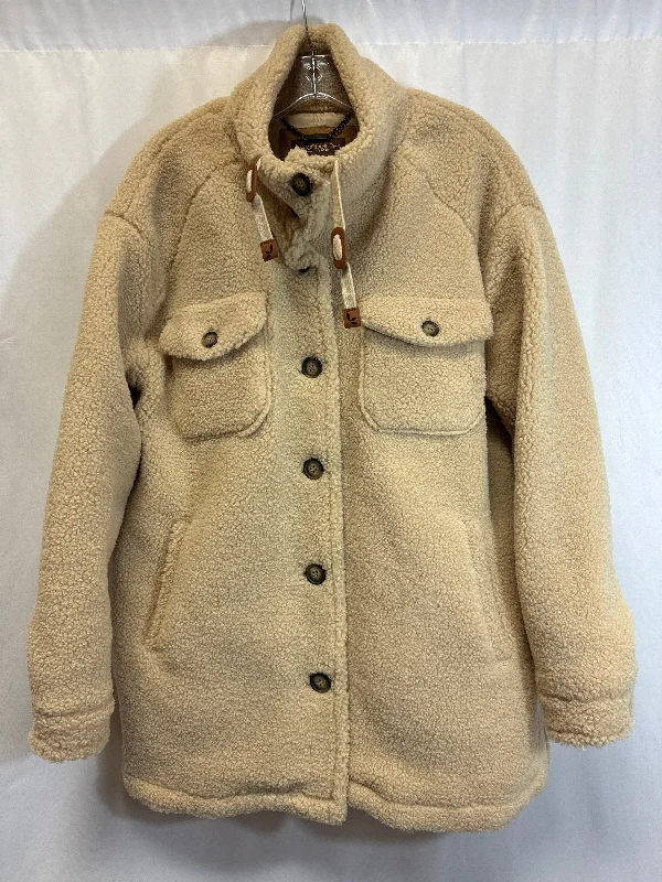 women's coats with cinched waistsCoat Faux Fur & Sherpa By Koolaburra By Ugg In Beige, Size: M