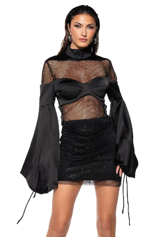 women's satin dressesASHLEY SATIN RHINESTONE MINI DRESS