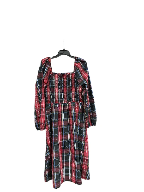 women's neon dressesDress Casual Maxi By Draper James In Plaid Pattern, Size: L