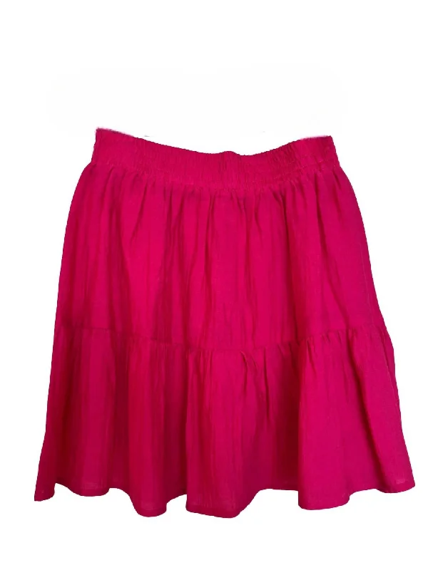 women's sophisticated shortsWomen's Tiered Skort In Hot Pink