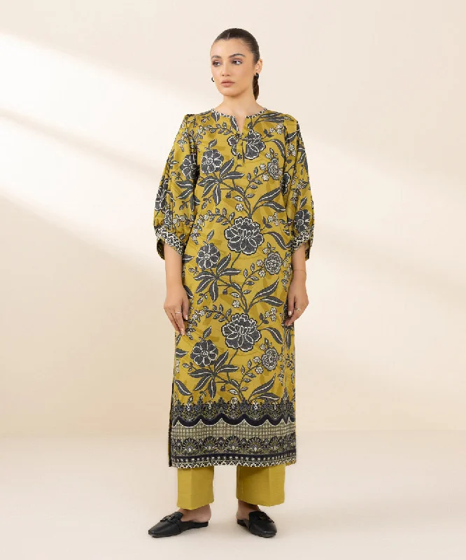 2 Piece - Embroidered Cotton Suit