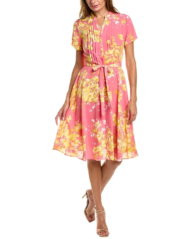 women's hourglass figure dressesNanette Nanette Lepore Crepe Chiffon Printed Midi Dress