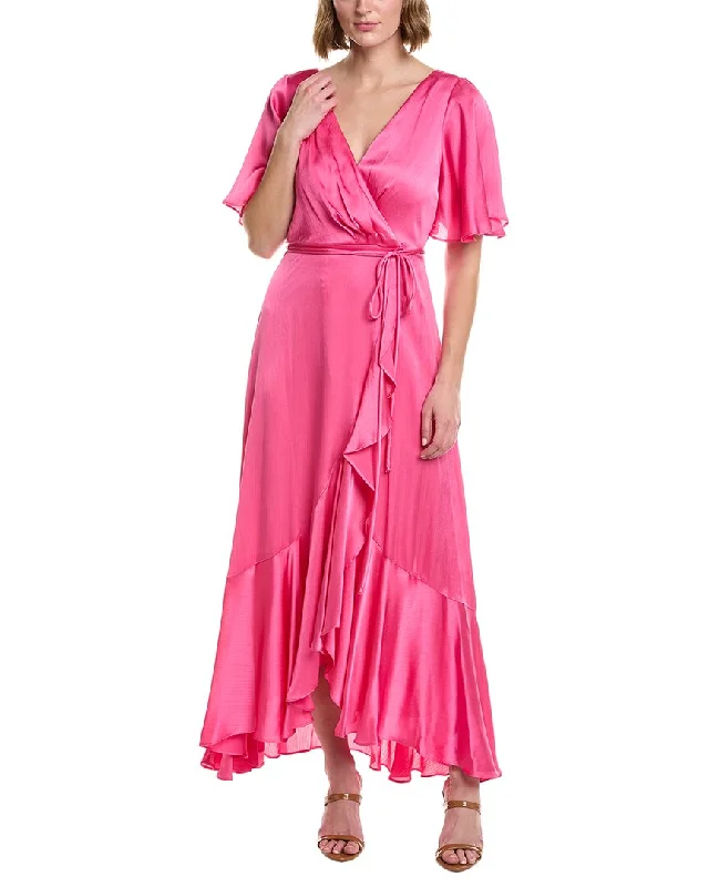 women's high-low dressesTaylor Satin Crinkle Crepe Maxi Dress