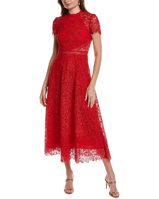 women's sleeveless dressesML Monique Lhuillier Lace Midi Dress