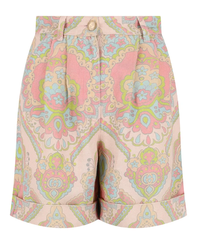 women's swim cover-up shortsPaisley Printed Shorts