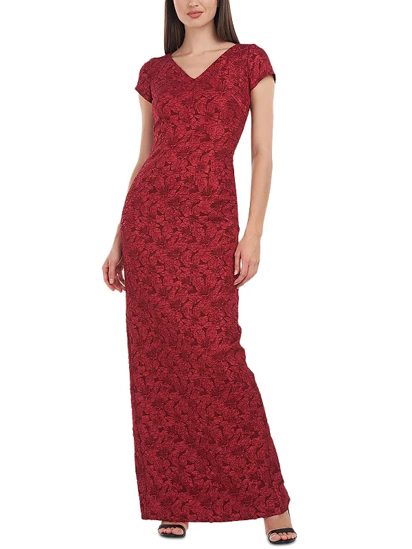 women's lightweight dressesValentina Womens Jacquard Maxi Evening Dress