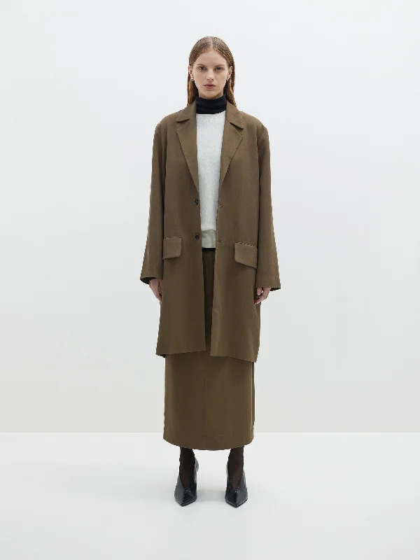 women's coats with Victorian-era influencesviscose twill travel trench