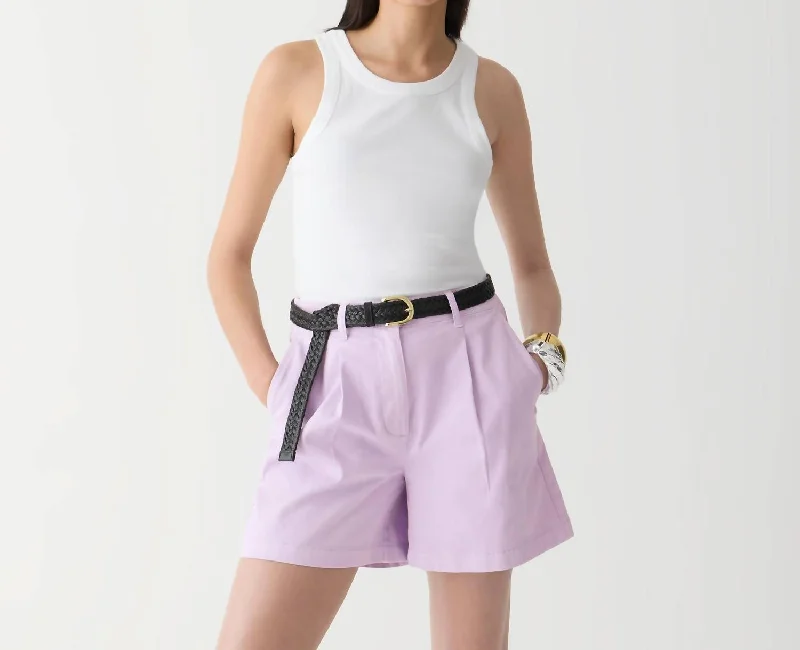 women's leather shortsPleated Capeside Chino Short In Vintage Lilac