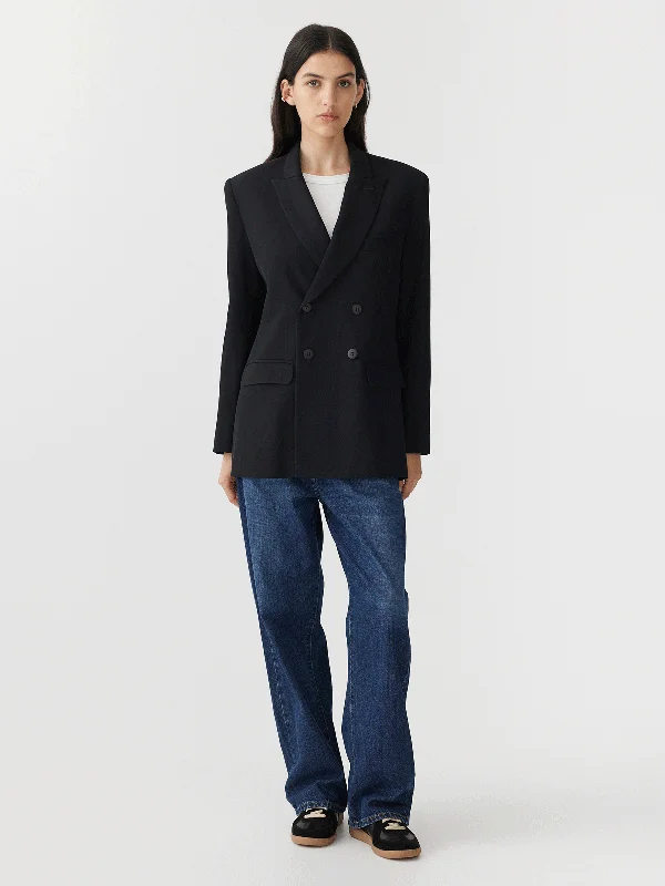 women's coats with liningtwill double breasted blazer