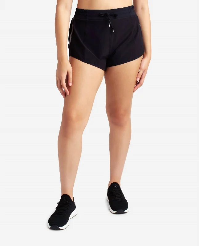 women's reversible shortsAthletic Runner Short In Black