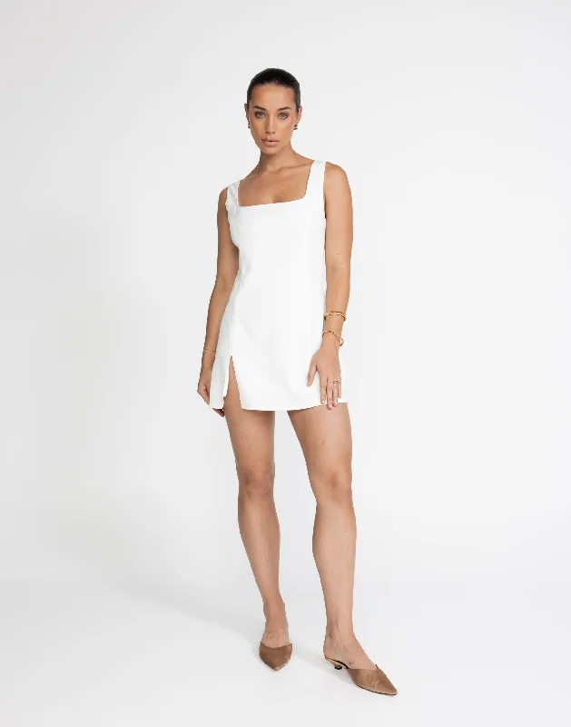 women's bow dressesDoris Mini Dress (White)