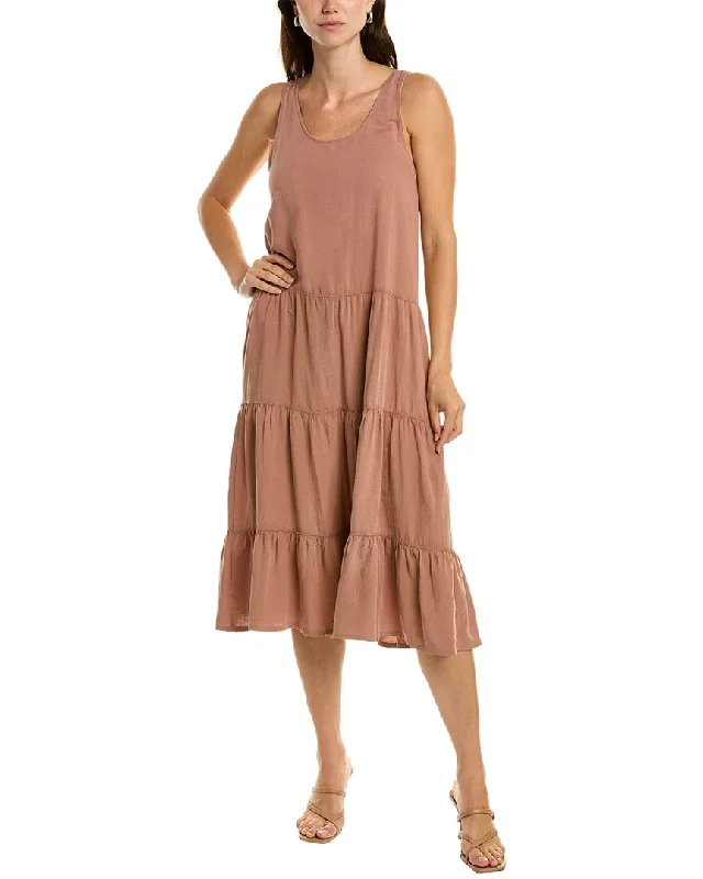 women's business casual dressesSplendid Mirage Linen-Blend Midi Dress