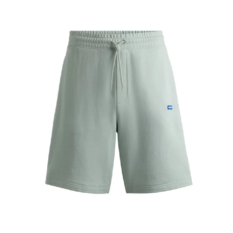 women's designer shortsCotton-terry shorts with blue logo patch