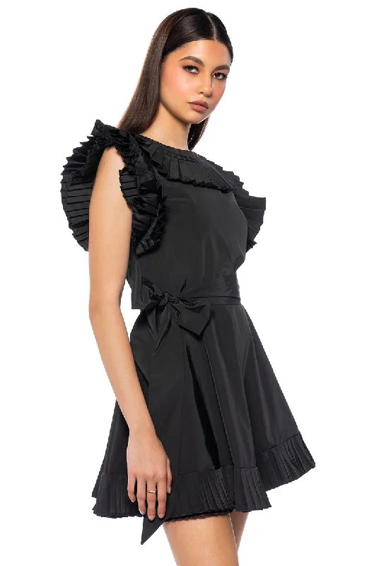 women's plus-size dressesON A SUNDAY RUFFLED MINI DRESS