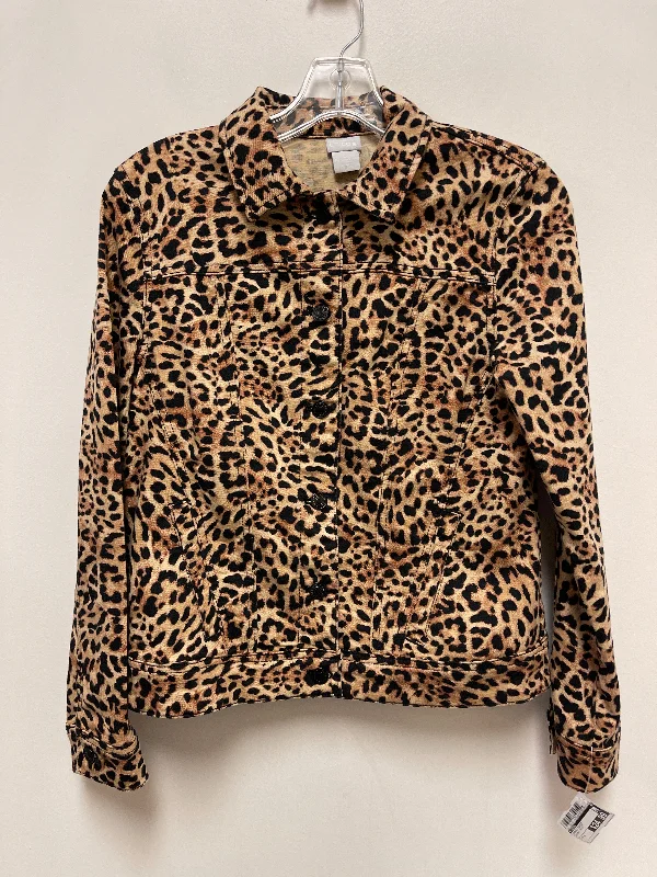 women's coats for glamorous eveningsJacket Denim By Chicos In Animal Print, Size: S