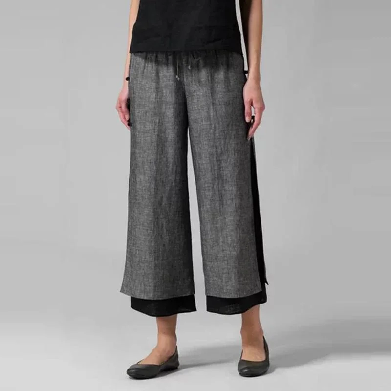 women's designer pantsFashionSierra - Casual Loose Wide Leg Black Pants Women