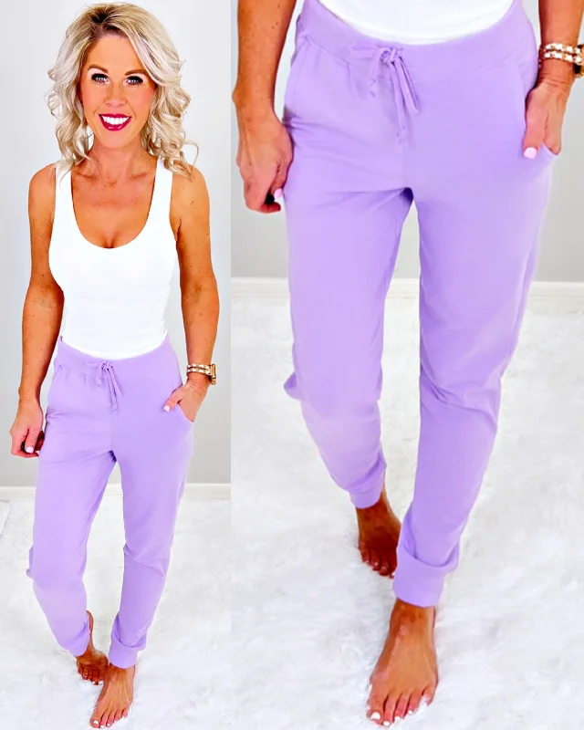 women's cotton pantsLavender Pocket Joggers