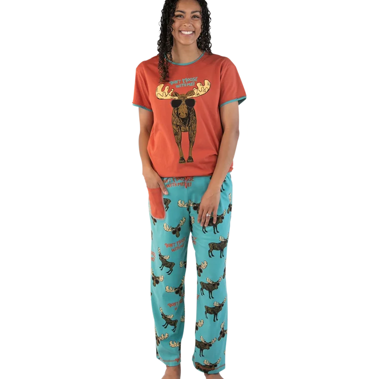 women's insulated pantsLazy One Women's Blue Don't Moose With Me Pj Set