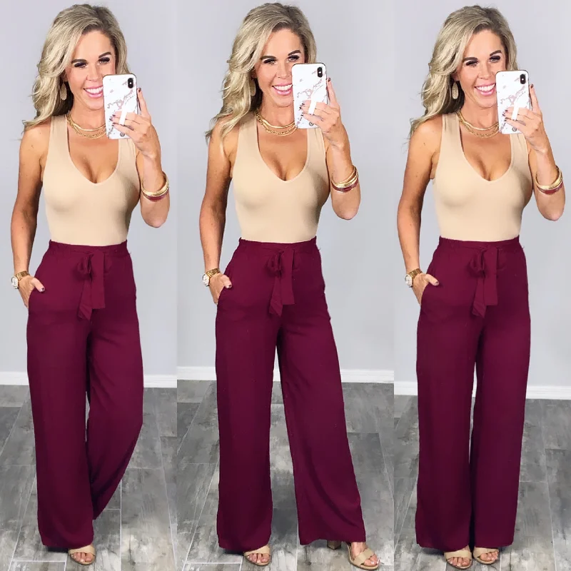 women's maternity pantsLeave Behind Pants - Burgundy