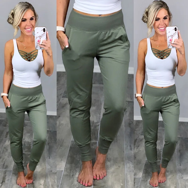 women's drawstring pantsLounging Around Joggers - Sage