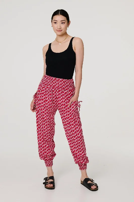 women's summer pantsPrinted Tapered Harem Trousers