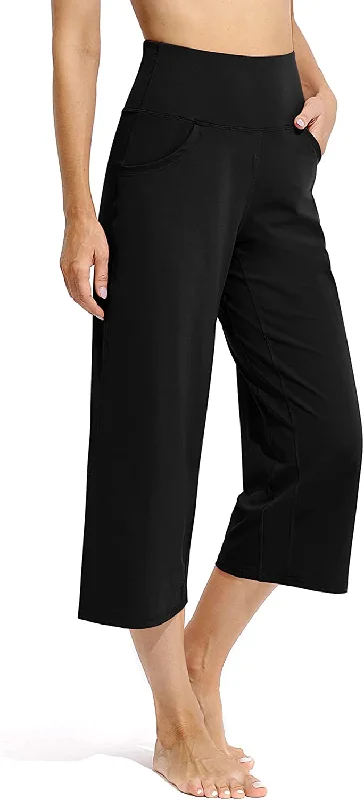 women's patched pantsFashionSierra - Promover Women's Capri Pants Wide Leg Yoga Crop Pants