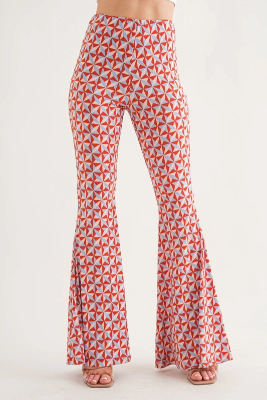 women's convertible pantsTOMATO GEOMETRIC PRINT WIDE-LEG PANTS BT6605NPB