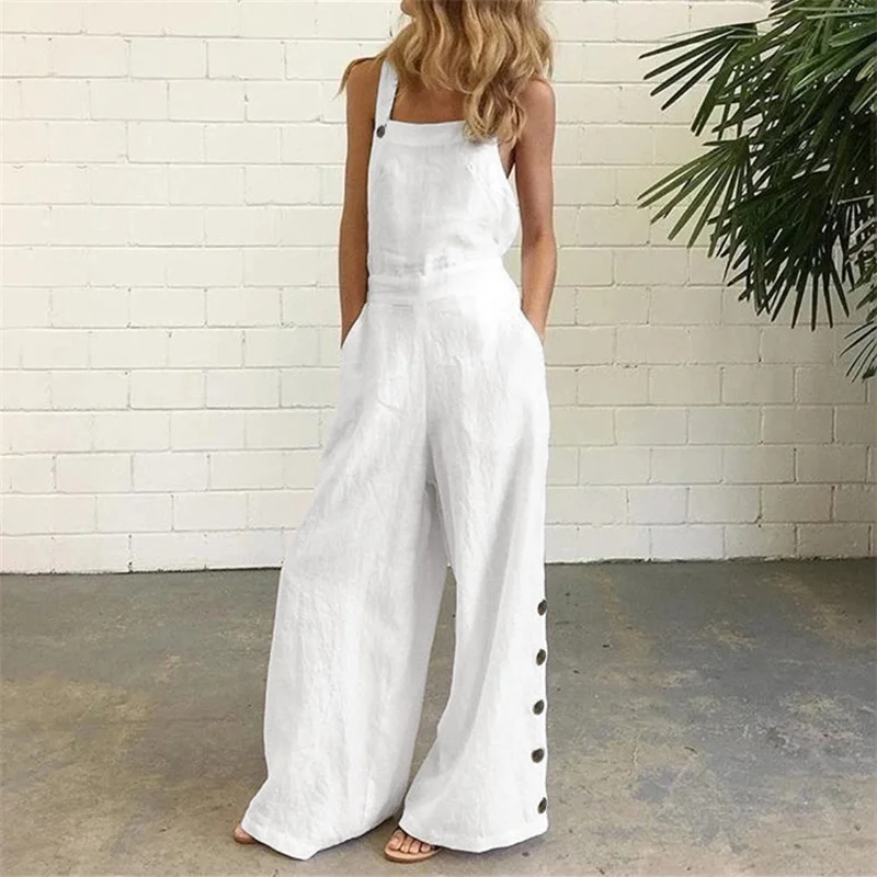 women's skinny pantsCasual Sleeveless Wide Leg Bib Oversized Rompers