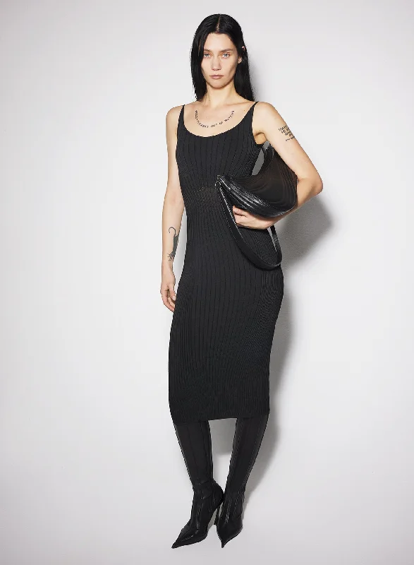 women's machine-washable dressesblack sculpting knit dress