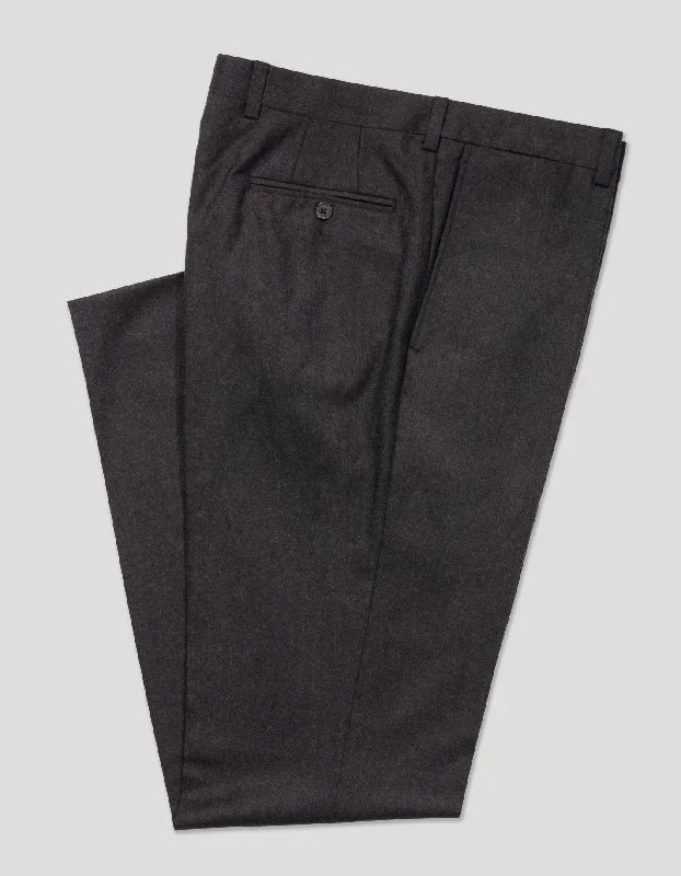 women's high-low dressesDARK BROWN WOOL FLANNEL TROUSERS