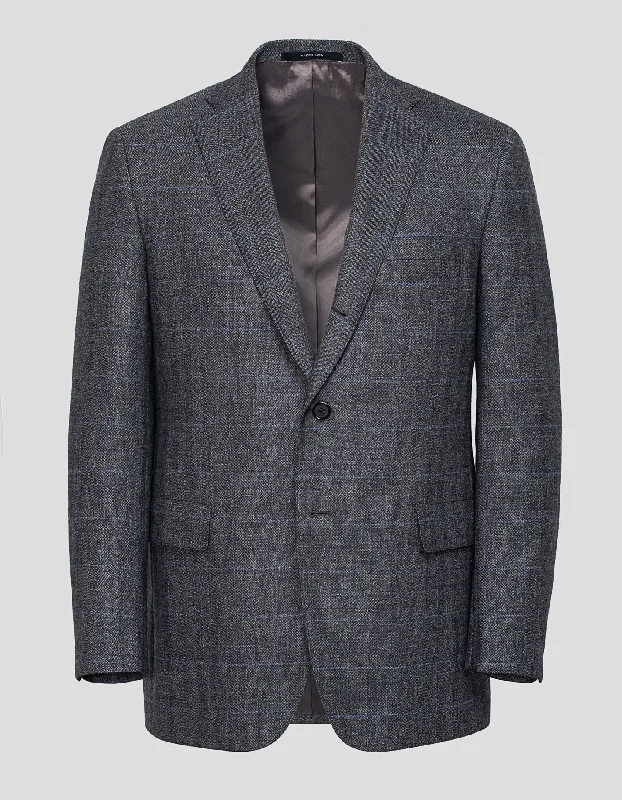 women's mini dressesLIGHT GREY HERRINGBONE WITH BLUE PANE SUIT