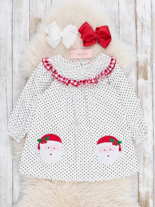 women's pastel dressesRed & White Santa Smocked Dress - Restocked!